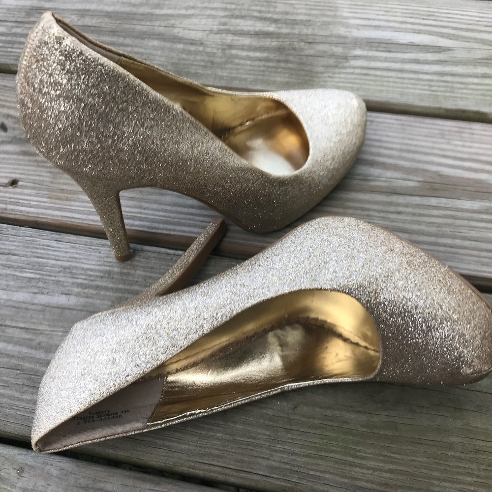 Bamboo Women Heel Pump Shoe Gold Tone Office-015 - Picture 8 of 8